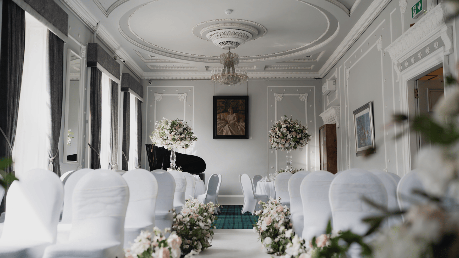 Image caption: Princess Alexandra room dressed for a wedding. Photography by Nicole Baird.