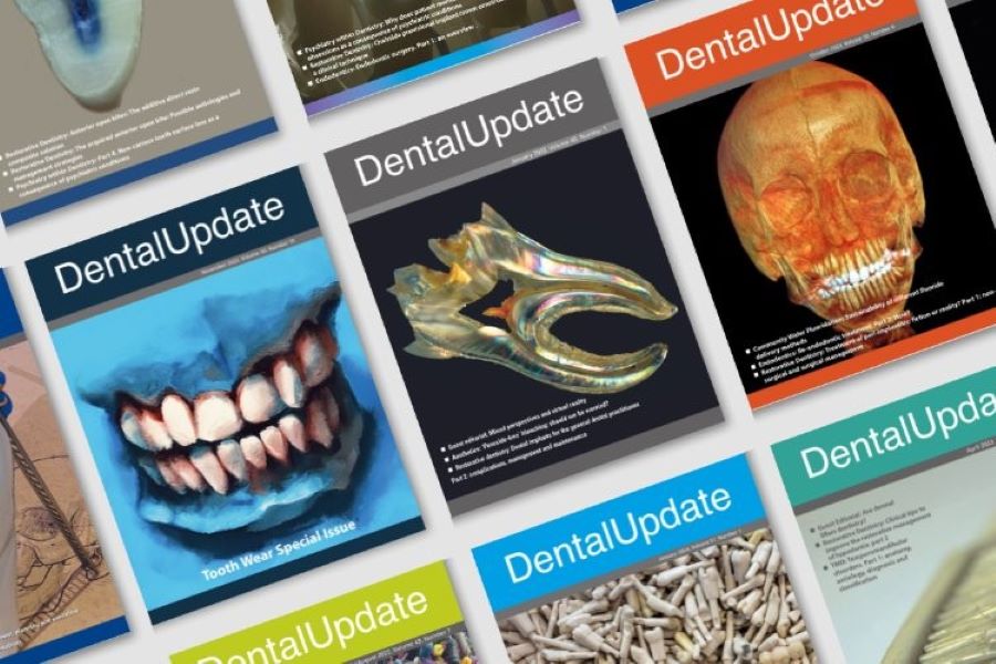 Various covers for the Dental Update magazine