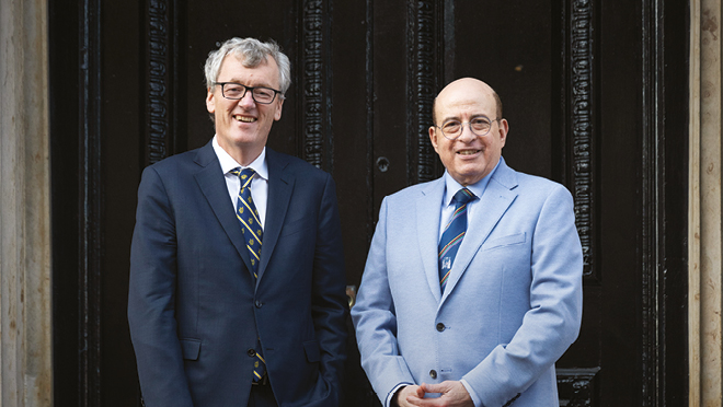 College President, Professor Hany Eteiba with Sir David MacMillan